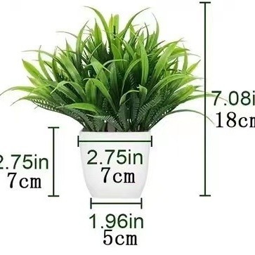 Lan Xinfang mākslīgie podos augi, zaļie augi, mājas darbvirsmas rotājumi, pundurkociņš, plastmasas mākslīgie ziedi