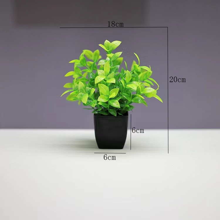 Lan Xinfang mākslīgie podos augi, zaļie augi, mājas darbvirsmas rotājumi, pundurkociņš, plastmasas mākslīgie ziedi