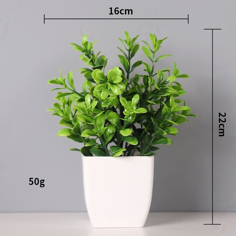 Lan Xinfang mākslīgie podos augi, zaļie augi, mājas darbvirsmas rotājumi, pundurkociņš, plastmasas mākslīgie ziedi