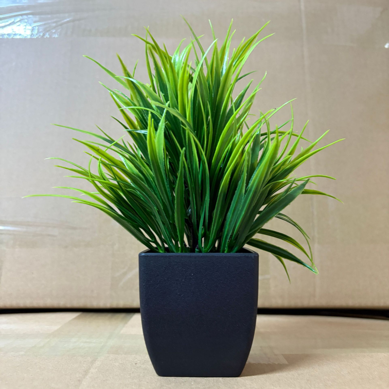 Lan Xinfang mākslīgie podos augi, zaļie augi, mājas darbvirsmas rotājumi, pundurkociņš, plastmasas mākslīgie ziedi