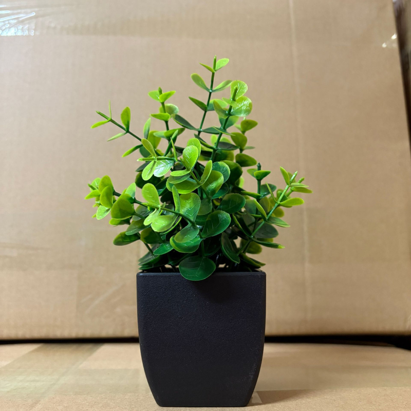 Lan Xinfang mākslīgie podos augi, zaļie augi, mājas darbvirsmas rotājumi, pundurkociņš, plastmasas mākslīgie ziedi