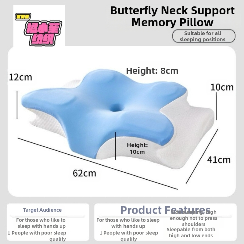 Kaelapadi padi koos padjapüüriga, üks ülikond, aeglaselt tagasilöögiga mälupadi, padja südamik, sügav uni, emakakaela padi, mäluga puuvillane padi