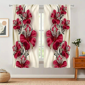 2 vnt. naujos prabangios deimantinės rožės skaitmeninės spausdinimo užuolaidos miegamojo svetainės studijai