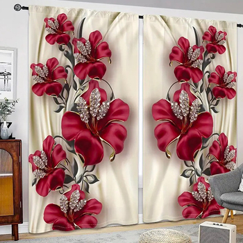 2 vnt. naujos prabangios deimantinės rožės skaitmeninės spausdinimo užuolaidos miegamojo svetainės studijai