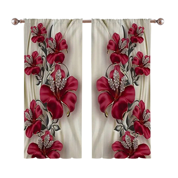 2 vnt. naujos prabangios deimantinės rožės skaitmeninės spausdinimo užuolaidos miegamojo svetainės studijai