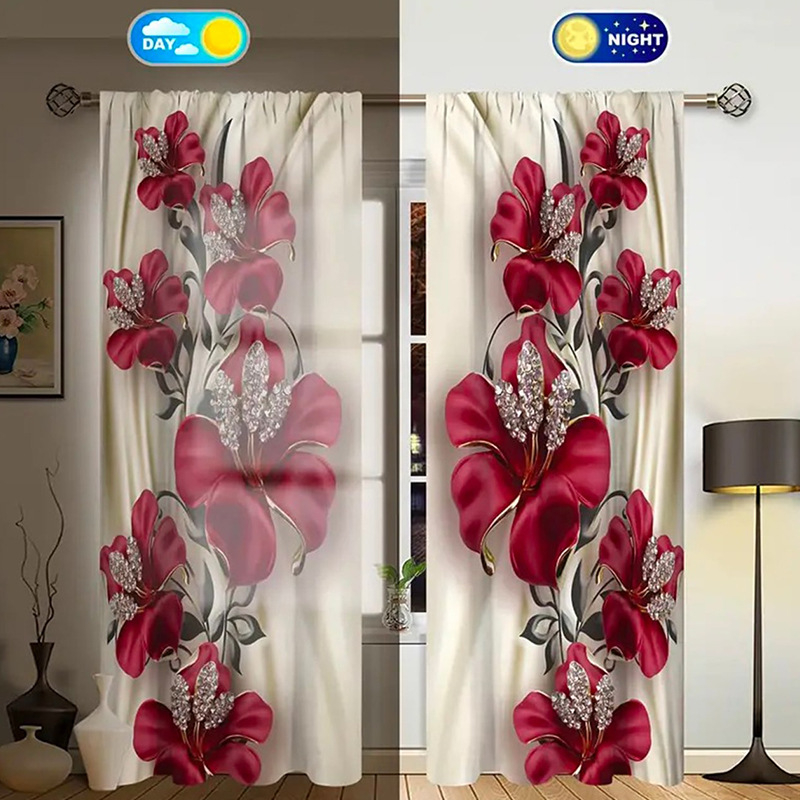 2 vnt. naujos prabangios deimantinės rožės skaitmeninės spausdinimo užuolaidos miegamojo svetainės studijai