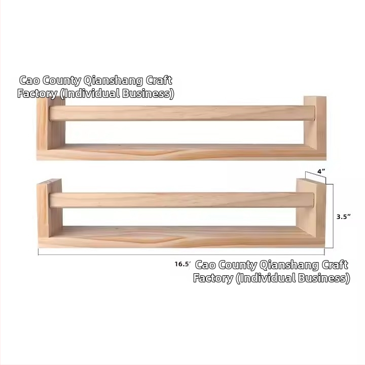 Дървена стелаж за съхранение на подправки за дома, окачена на стена, без перфоратор, обикновен дървен стелаж