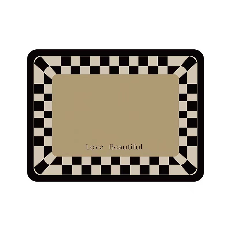 Atsitiktinis grynos spalvos diatomų purvo drenažo kilimėlis, indų džiovinimo kilimėlis, valgomojo stalo reikmenys, izoliuotas, aukštai temperatūrai atsparus kilimėlis, arbatos puodelio sugeriamasis kilimėlis