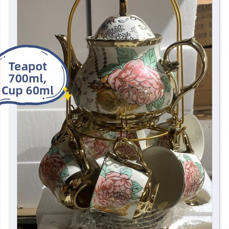 Комплект за чай от 20 части в европейски стил, керамична чаша за кафе, ароматизиран чай, комплект за следобеден чай в английски стил, винтидж сватбен подарък, чаша за вода