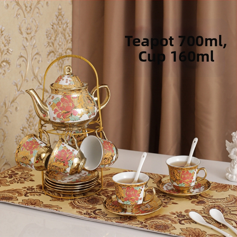 Комплект за чай от 20 части в европейски стил, керамична чаша за кафе, ароматизиран чай, комплект за следобеден чай в английски стил, винтидж сватбен подарък, чаша за вода