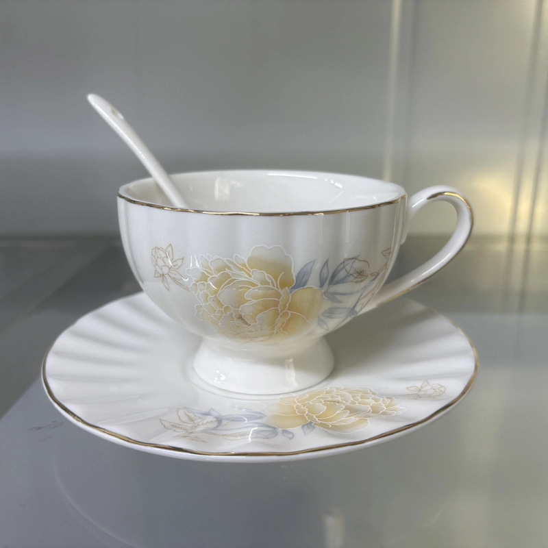 Комплект за чай от 20 части в европейски стил, керамична чаша за кафе, ароматизиран чай, комплект за следобеден чай в английски стил, винтидж сватбен подарък, чаша за вода