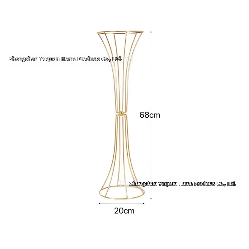 Ковано желязо Геометрични кухи орнаменти за цветя със златна талия, цветя за сватбена маса, цветя за сватбени реквизити, пътна стойка за цветя