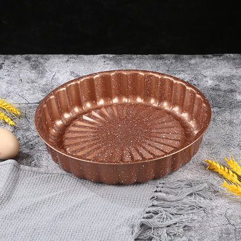 Ääriseülene ümmargune ploomiõie küpsetusvorm mittenakkuva päevalille-muna mustriga süsinikterasest küpsetusvorm koogivorm