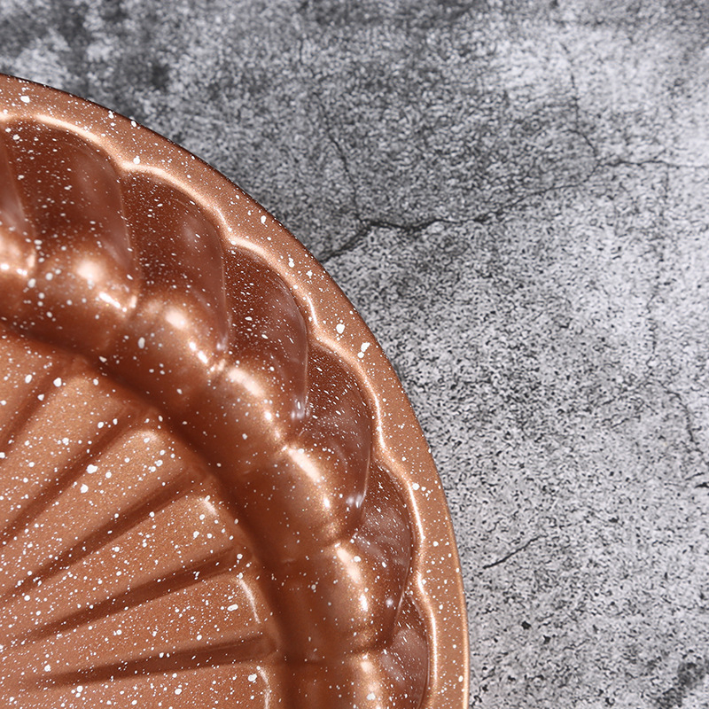 Ääriseülene ümmargune ploomiõie küpsetusvorm mittenakkuva päevalille-muna mustriga süsinikterasest küpsetusvorm koogivorm