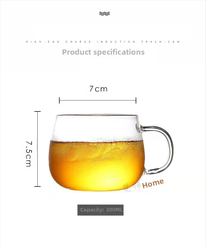 Grybų formos trijų dalių stiklinių puodelių rinkinys su filtru, didelės talpos gėlių arbatai plikyti, tinkamas naudoti namuose ir biure, atsparus aukštai temperatūrai