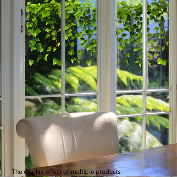 DJ3082 žali švieži vynuogių lapai elektrostatiniai lipdukai langų stiklams dvipusis spausdinimas vizualinė dekoracija PVC