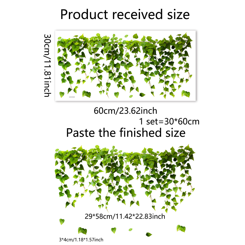 DJ3082 žali švieži vynuogių lapai elektrostatiniai lipdukai langų stiklams dvipusis spausdinimas vizualinė dekoracija PVC