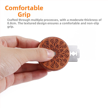 Raudonmedžio UFO duonos pjaustymo peilis, europietiško stiliaus bagetės nešiojamas apvalus minkštas europietiškas maišelio peilis duonos taisymo peilis