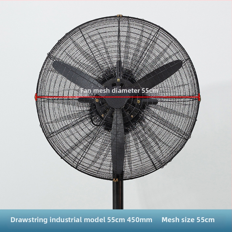 Pramoninio ventiliatoriaus dangtelis, apsaugantis nuo suspaudimo, rankinis grindų ventiliatoriaus apsauginis dangtelis, vaikams ir vaikams skirtas apsauginis tinklas, apimantis didelį ragų ventiliatoriaus tinklelį