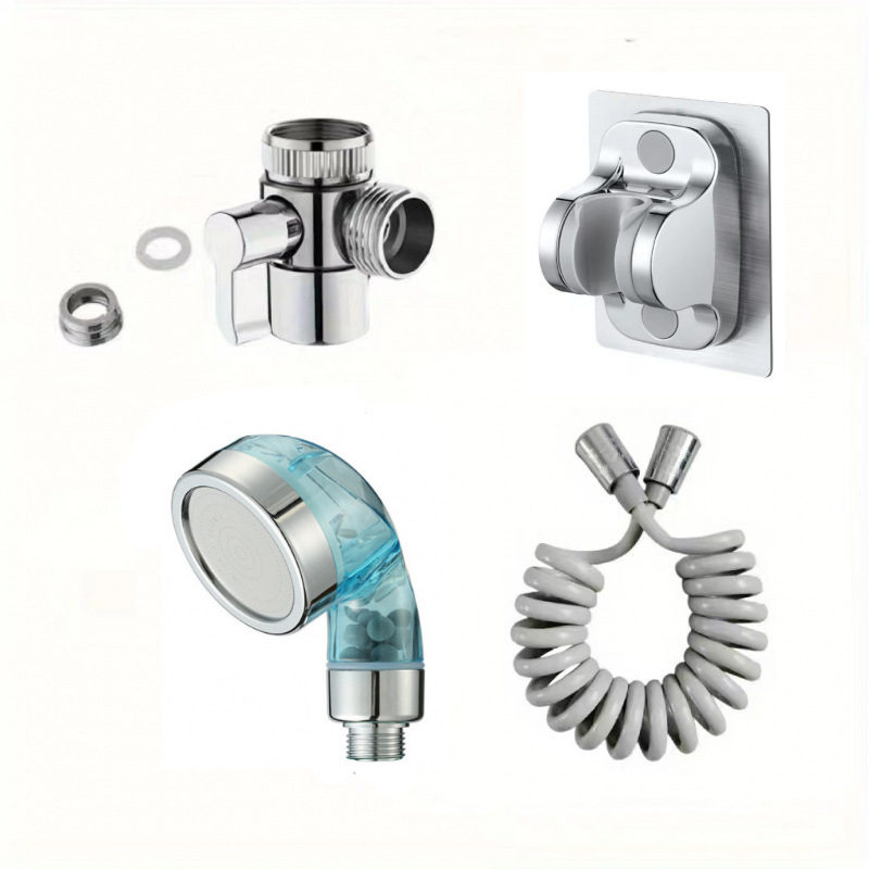 Praustuvo maišytuvas, visas varinis, vandens skirstytuvas, praustuvo maišytuvas, dušo antgalis, išorinis šampūno artefaktas, dušo galvutė