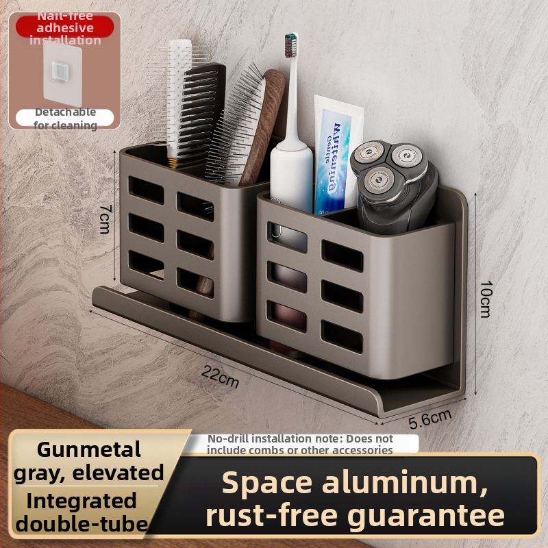 Vonios kambario šukų lentynėlė, tualetas be skylių, prie sienos tvirtinamas tualetas, kosmetinis skustuvas, dantų šepetėlis, dantų pastos laikymo cilindras