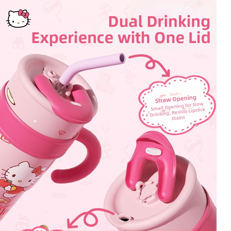 Sanrio Hello Kitty Maruko Big Mac термос чаша със сламка сладка висококачествена чаша за вода чаша за кола с лед