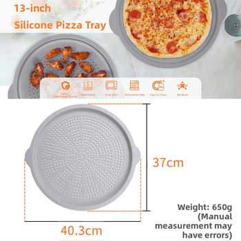 „Amazon“ nelimpantis picos padėklas, atsparus aukštai temperatūrai, lengvai valomas su skylutėmis, maistinio silikono picos padėklas kepimo reikmenims