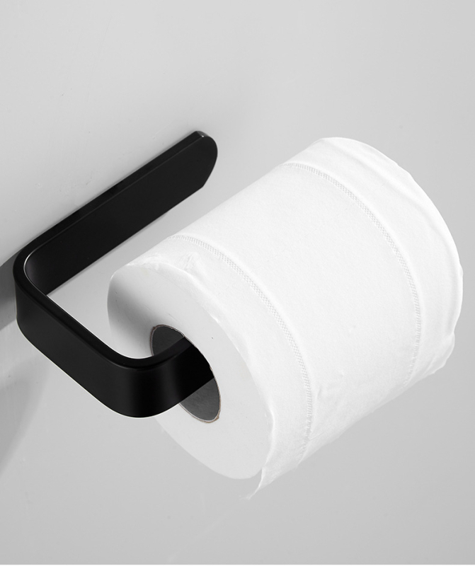Loominguline tualettpaberi hoidja, augustamata vannitoa paberrull, seinale riputatav must, Nordic Simple, paksendatud hoiuriiul