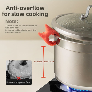 Daržovių kepimo kastuvo laikiklis be smūgių, puodų laikymo lentynėlė su apsauga nuo perpildymo, kastuvo laikiklis „Imp Devil“ kastuvo lentynėlė