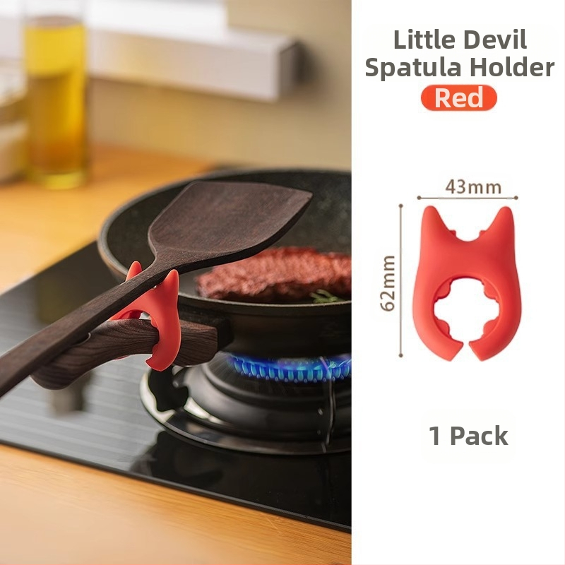 Daržovių kepimo kastuvo laikiklis be smūgių, puodų laikymo lentynėlė su apsauga nuo perpildymo, kastuvo laikiklis „Imp Devil“ kastuvo lentynėlė