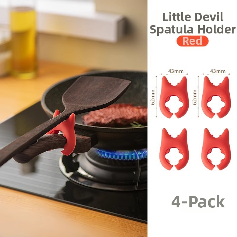 Daržovių kepimo kastuvo laikiklis be smūgių, puodų laikymo lentynėlė su apsauga nuo perpildymo, kastuvo laikiklis „Imp Devil“ kastuvo lentynėlė