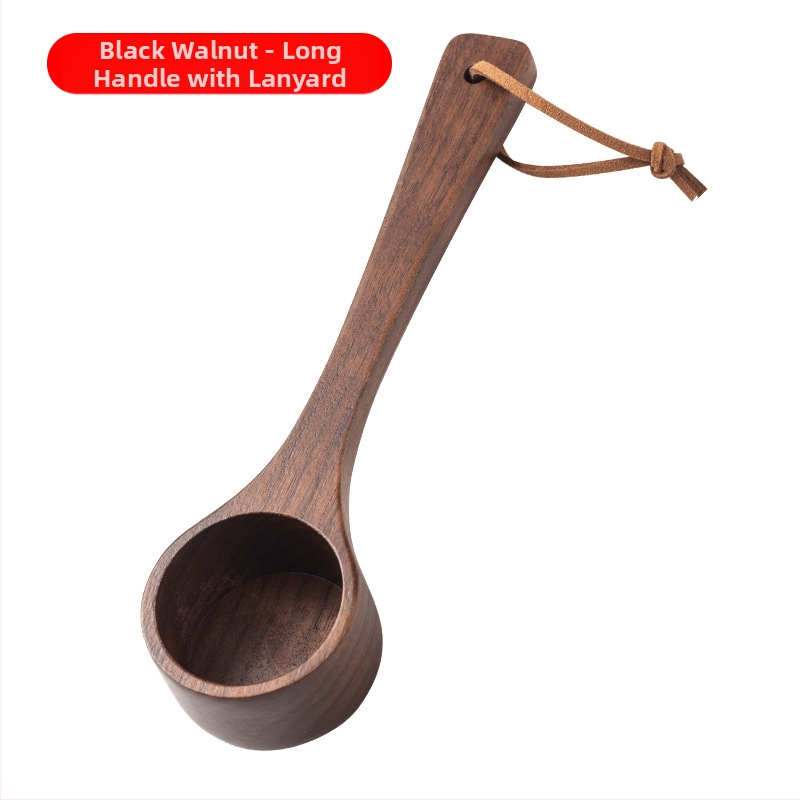 Juodojo riešuto kavos matavimo šaukštas, medžio masyvo matavimo šaukštas, gramas, keli šaukštai, kavos miltelių, pieno miltelių, gramas, svoris, kiekybinis šaukštas, gramas, matavimo šaukštas