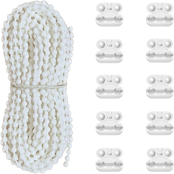 Balti karoliukai 10 metrų baltų karoliukų sagtis 10 užuolaidų aksesuarų užuolaidų aksesuarai