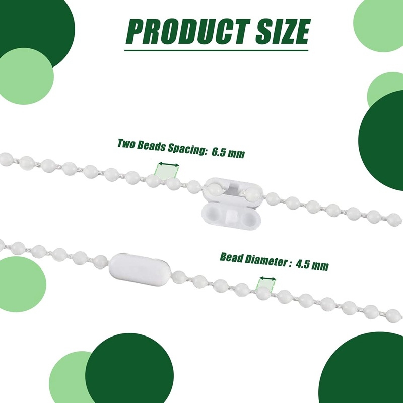 Balti karoliukai 10 metrų baltų karoliukų sagtis 10 užuolaidų aksesuarų užuolaidų aksesuarai