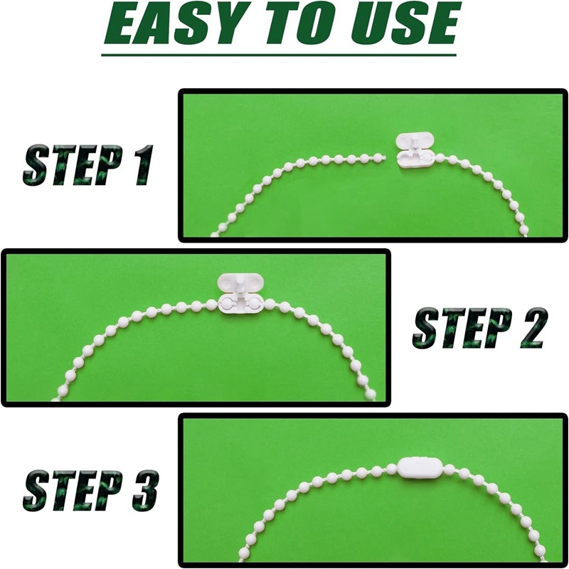 Balti karoliukai 10 metrų baltų karoliukų sagtis 10 užuolaidų aksesuarų užuolaidų aksesuarai