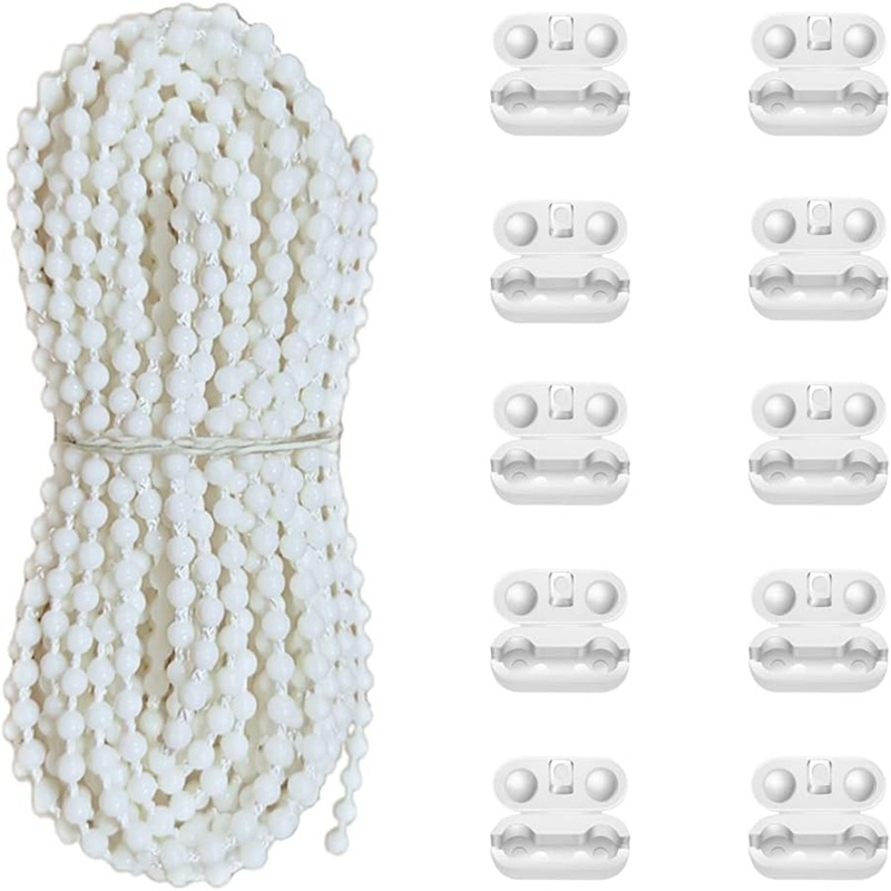 Balti karoliukai 10 metrų baltų karoliukų sagtis 10 užuolaidų aksesuarų užuolaidų aksesuarai