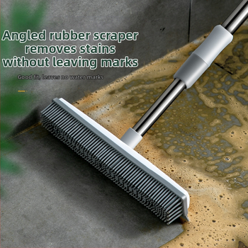 Vannas istabas grīdas birste ar garu rokturi, flīžu tualetes birste, vannas istabas cieto saru birste, grīdas tīrīšana, flīžu grīdas silikona birste