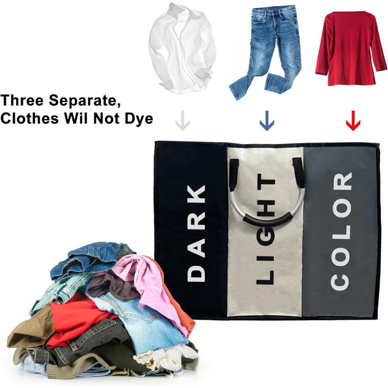 Piiriülene alumiiniumist käepidemega hoiustamiskorv määrdunud riiete korv eemaldatav hoiustamiskorv taaskasutuskorv kodu 3