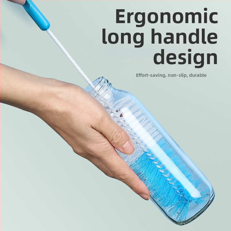 Търговия на едро с дълга дръжка, четка за измиване на чаши, четка за бутилки, термос, гъба, четка с дълга четка за бутилки, огъваема домакинска почистваща машина, прозрачна