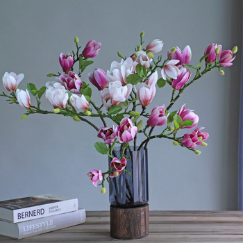 Lengvos, prabangios, aukštos klasės, magnolijos žiedo imitacijos gėlės, namų svetainės, valgomojo stalo, kiniškų netikrų gėlių papuošalai, gėlių papuošalai, gėlių papuošalai