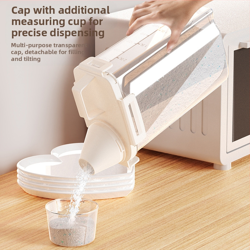 Кофа за съхранение на прах за пране за домакинство, голяма, малка, пластмасова, с капак, запечатан, влагоустойчив резервоар за съхранение на течности за мокро пране с преносим пръстен