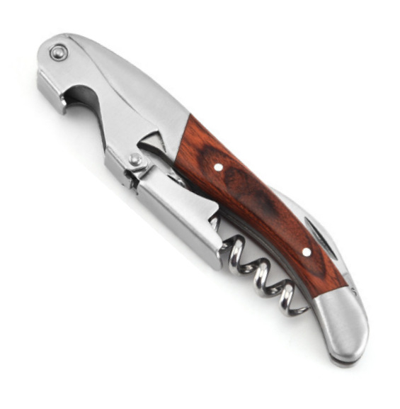 Gamyklinis didmeninis nerūdijančio plieno medinės rankenos butelių atidarytuvas vyno butelių atidarytuvas daugiafunkcis alaus butelių atidarytuvas virtuvės įtaisas