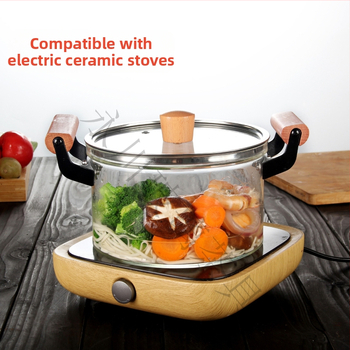 Borosilikatinis skaidrus puodas, dvigubos ausies stiklinis puodas, atviros ugnies sriubos puodas, troškintuvas, buitinis, aukštai temperatūrai atsparus dujinis garintuvas, atsparus karščiui