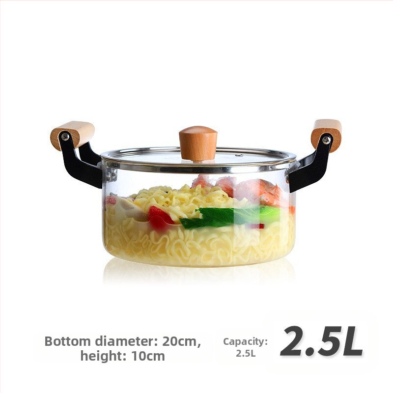 Borosilikatinis skaidrus puodas, dvigubos ausies stiklinis puodas, atviros ugnies sriubos puodas, troškintuvas, buitinis, aukštai temperatūrai atsparus dujinis garintuvas, atsparus karščiui