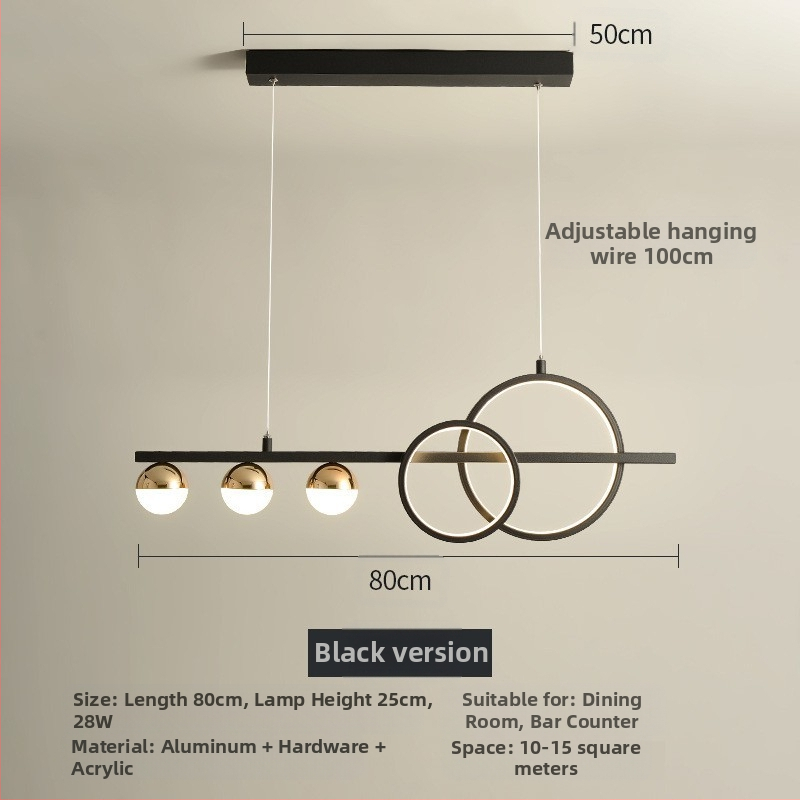 Piiriülene Põhjala lühter, kerge luksus, moodne ja lihtne, disainer-söögituba, kohvik, restoran, baarilett, söögilaud, nutikas juhtimine