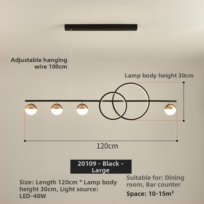 Piiriülene Põhjala lühter, kerge luksus, moodne ja lihtne, disainer-söögituba, kohvik, restoran, baarilett, söögilaud, nutikas juhtimine