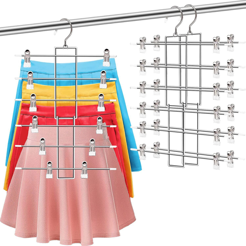 „Factory Direct“ 6 sluoksnių metalinės kelnių segtukai, buitinės besiūlės kelnių lentynos, sijono, apatinių, šaliko segtukų, laikymo ir apdailos pakabos
