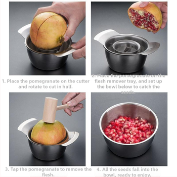 Lupiamas granatų artefaktas iš nerūdijančio plieno granatų vaisių atidarytuvas granatų įrankiai granatų sėklų šalinimas mėsa beldimo muzika