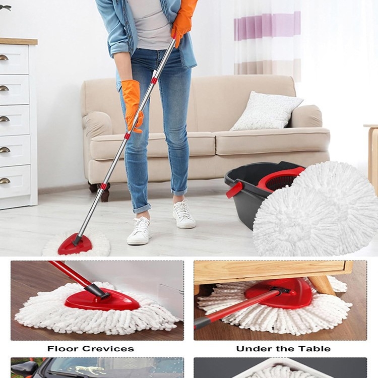 „Amazon“ karšto pardavimo gamyklos tiesioginis tiekimas. Raudonos ir baltos spalvos trikampio rotacinio šluostės pakeitimo priedai. „Head Fit O-CEDAR“.