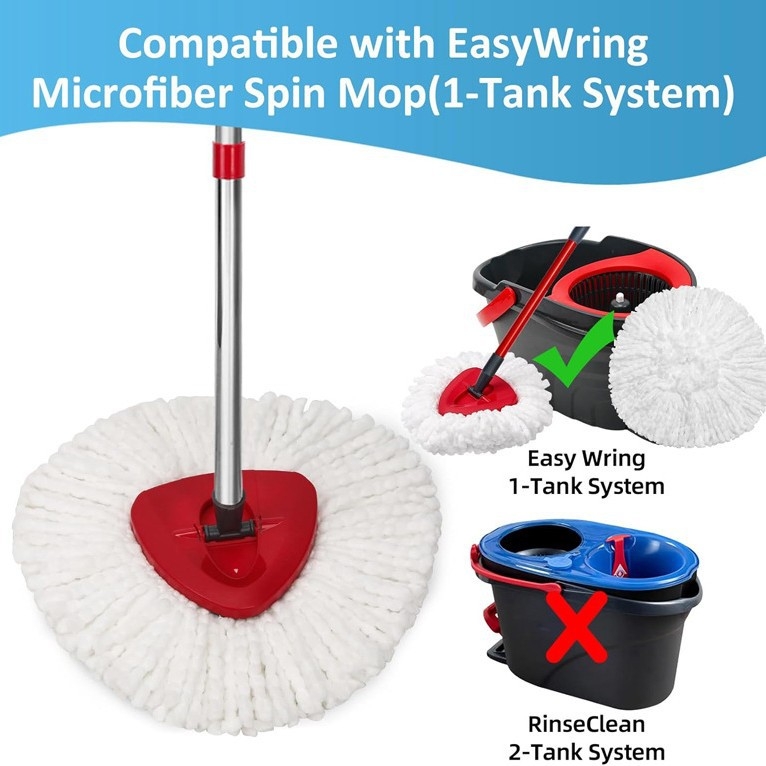 „Amazon“ karšto pardavimo gamyklos tiesioginis tiekimas. Raudonos ir baltos spalvos trikampio rotacinio šluostės pakeitimo priedai. „Head Fit O-CEDAR“.